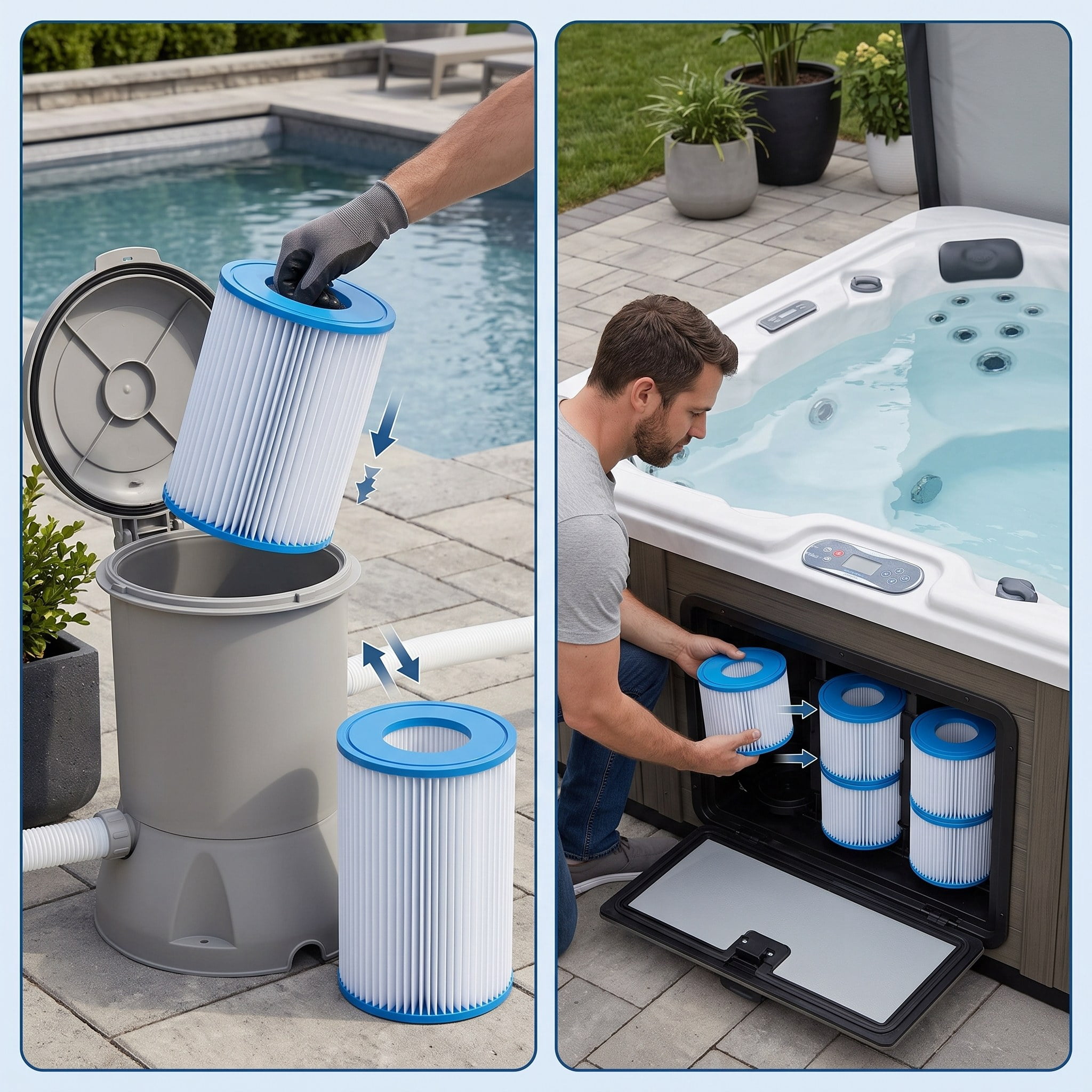 Customized Bathtub Filter Cartridge Water Filter Inflatable Swimming Pool Spa Filter Pool Filter Cartridge