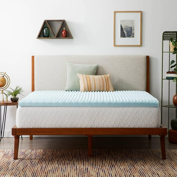 Memory Foam Mattress Topper, Queen, 3 inch,Gel Infused, Egg Crate Rest