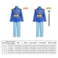 thumbnail image 4 of IBTOM CASTLE Boys Prince Charming Costume Halloween Cosplay Dress up Birthday Party Medieval Royal Prince Outfits for Toddler Child 10-12 Years Light Blue 5pcs, 4 of 8