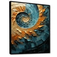 thumbnail image 2 of Designart "Desert Mirage Spiral In Gold And Turquoise IV" Abstract Spirals Floater Framed Wall Art Living Room, 2 of 5
