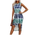thumbnail image 3 of WILLBEST Vestidos de Lino para Mujer Vestido de Verano Informal y Sexy con Dobladillo y Abertura Chica, 3 of 3