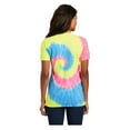 thumbnail image 2 of Port & Company Women's Short Sleeve Tie-Dye V-Neck Casual T-Shirt Neon Rainbow X-Small, 2 of 4