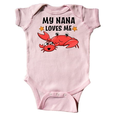 

Inktastic My Nana Loves Me- cute crab family Gift Baby Boy or Baby Girl Bodysuit