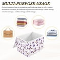 thumbnail image 6 of Yayeee Collapsible Cube Storage Bin with Lid Fabric Closet Decorative Basket with Handles, Purple Halloween Gooses, 6 of 7