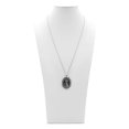 thumbnail image 3 of LUXERAD Cat Silhouette Cameo Necklace - Stainless Steel, Black Epoxy, Adjustable Chain, 3 of 4