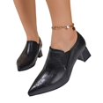 thumbnail image 6 of Willtoo Block Heel Loafers Pumps for Women Pointed Closed Toe Low Heel Ankle Booties Faux Leather Suede Slip On Casual Shoes Non‑Slip Comfort Dress Boots, 6 of 6