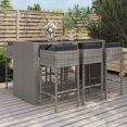 thumbnail image 1 of vidaXL 7 Piece Garden Bar Set with Cushions Grey Poly Rattan, 1 of 4