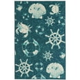 thumbnail image 2 of Unique Loom Outdoor Coastal Collection Area Rug - Marmaris (5' 3" x 8' Rectangle Navy Blue/Teal), 2 of 9