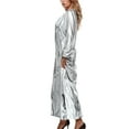 thumbnail image 6 of Arlun Women's Sparkling Sequin 1920s Cover up Cardigan Loose Open Front Long Sleeve Mesh Cardigans Lightweight Fashion See Through Coat Dress for Evening Party Silver XL, 6 of 7