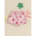 thumbnail image 4 of Suealasg Kids Baby Girls Summer Shorts 6M 1T 2T 3T 4T Toddler Girls Elastic Waist Strawberry Floral Print Casual Short Pants, 4 of 7