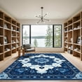 thumbnail image 2 of ODIKA 8'x10' Machine Washable Non-Slip Area Rug, Oriental Navy Blue High Traffic Rug, Blue, 1053169, 2 of 7