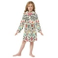 thumbnail image 6 of FORMRS Niños Bathrobe Unisex Hooded Robe Soft Plush Pajamas Sleepwear, Size 2-3T, Beige Red Floral, 6 of 7
