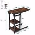 thumbnail image 3 of Tribesigns Overbed Bedside C Table Small Computer Desk Table Sofa Table with Storage Shelves,Mobile Couch Table Tray Snack TV Laptop Bedside Table with Wheels, 3 of 7