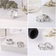thumbnail image 5 of De Anillos Giratorios De Acero Inoxidable Para Mujeres Y Hombres, Anillos De Ansiedad, Anillos De Banda De Luna Y Estrella, Conjunto De Anillos De Promesa De Boda Para Aliviar El Estrés 5 Uds Minnieouse AP006629-03, 5 of 6