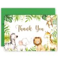thumbnail image 1 of Jungle Safari Thank You Cards With Envelopes, 50 Jungle Animals Baby Shower Thank You Notes, 4 x 6 Thank You Cards Safari Baby Shower & Wild One Birthday Party, 1 of 5