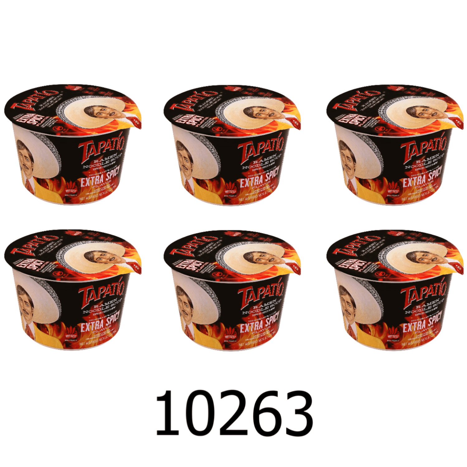 6 PC Tapatio Ramen Noodle Soup Big Bowl Extra Spicy Flavor