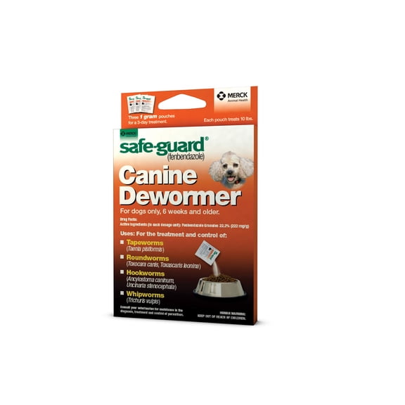 Safe-Guard (fenbendazole) Canine Dewormer for Dogs, 1gm pouch (ea. pouch treats 10lbs.) BE42