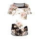 thumbnail image 4 of ICHUANYI Clearance Fashion Womens Casual Printed Square Neck Short Sleeve Buttons Tops Loose Blouses(White, XXL) ICHUANYI WER2023080703749, 4 of 5