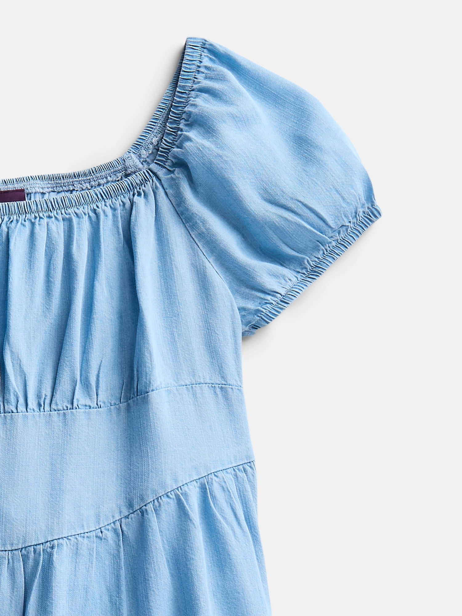 Weekend Academy Girls Square Neck Dress with Puff Sleeves, Sizes 4-18