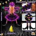 thumbnail image 4 of DAKIMOE Halloween Decoration Outdoor Witches Crashing Into Tree with Colorful LED Lights Crashed Witch Props Halloween Hanging Decorations for Indoor House Outdoor Yard Patio Decor 44''x33'' Orange, 4 of 6