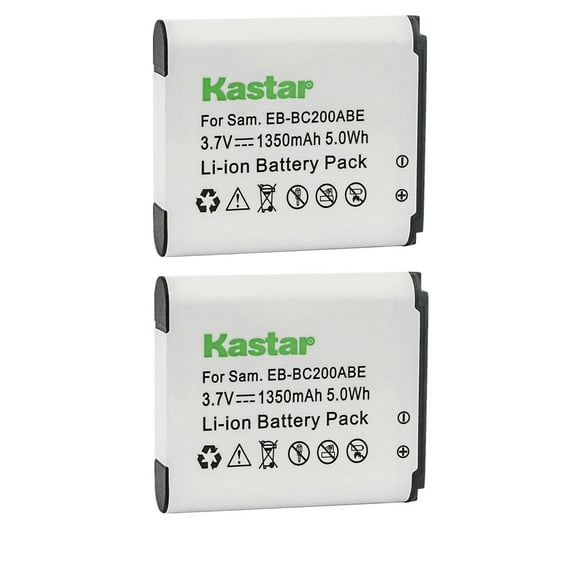 Kastar Battery 2-Pack Replacement for Samsung EB-BC200, EB-BC200ABE, EB-BC200ABK, EB-BC200ABUGUS, GH43-04604A, Samsung Gear 360, SM-C200, SM-C200NZWAXAC, SM-C200NZWAXAR (US Model), MSIP-CMM-SEC-SMC200