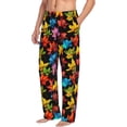 thumbnail image 6 of Sigee Rainbow Colorful Maple Leaves print Men's Pajama Pants Lounge Sleep Bottoms with Elastic Waistband and Pockets-X-Large, 6 of 6