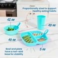 thumbnail image 4 of ECR4Kids My First Meal Pal Combo Set, Children's Tableware, Aqua, 15-Piece, 4 of 9