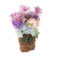 thumbnail image 2 of Corona de cesta de lavanda para puerta de entrada, corona Artificial de primavera y verano, adornos colgantes para jardín y granja, 2 of 8