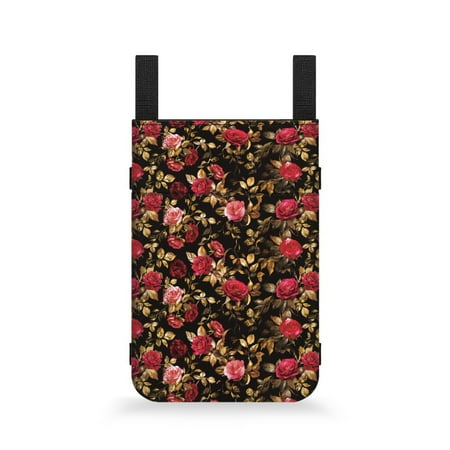 COEQINE Rose Crutch Pouch Compartments Adjustable Crutch Organizer Pouch Adjustable Crutch Storage Case Forearm Crutch Bag Pouch for Women Gifts for Women Friends