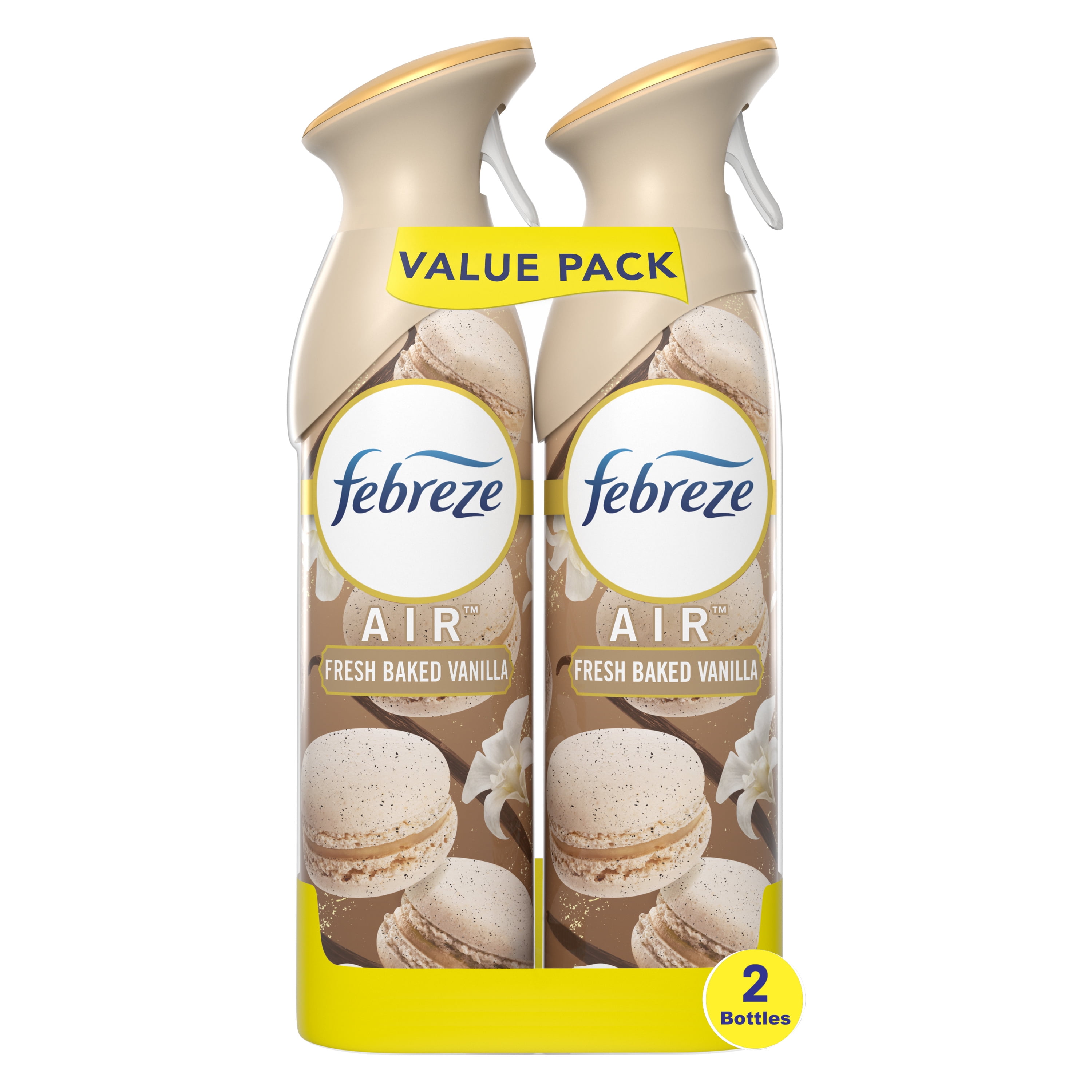Febreze Air Effects Odor-Eliminating Air Freshener Fresh Baked Vanilla, 8.8 oz. Aerosol Can, Pack of 2