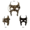 thumbnail image 5 of Attitude Studio Steampunk Gladiator Half Face Mask Robot Goggles Costume - Gold, 5 of 8