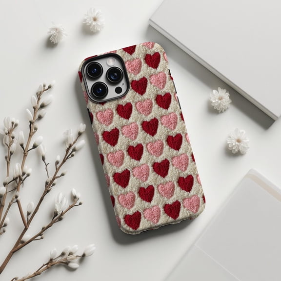 Valentines Heart Patchwork Phone Case with iPhone 17 to 11 Pro Max