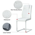 thumbnail image 4 of NYEESS Set of 6 White High Back Dining Chairs Armless with Waterproof Faux Leather Upholstered Seat Chrome Metal Legs for Kitchen Dining Room, 4 of 9