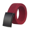thumbnail image 2 of TANGNADE Elastic Belts For Women Men Fashion Waist Belt Narrow Stretch Dress Pants Buckle Canvas Waistband Belt Red, 2 of 3