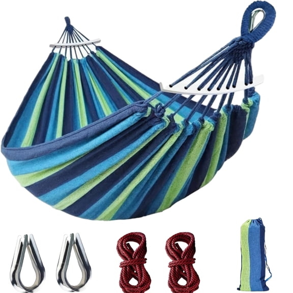Hammocks Portable Camping 700lb Comfortable Fabric with Two Anti Roll Balance Beam and Sturdy Tree Straps