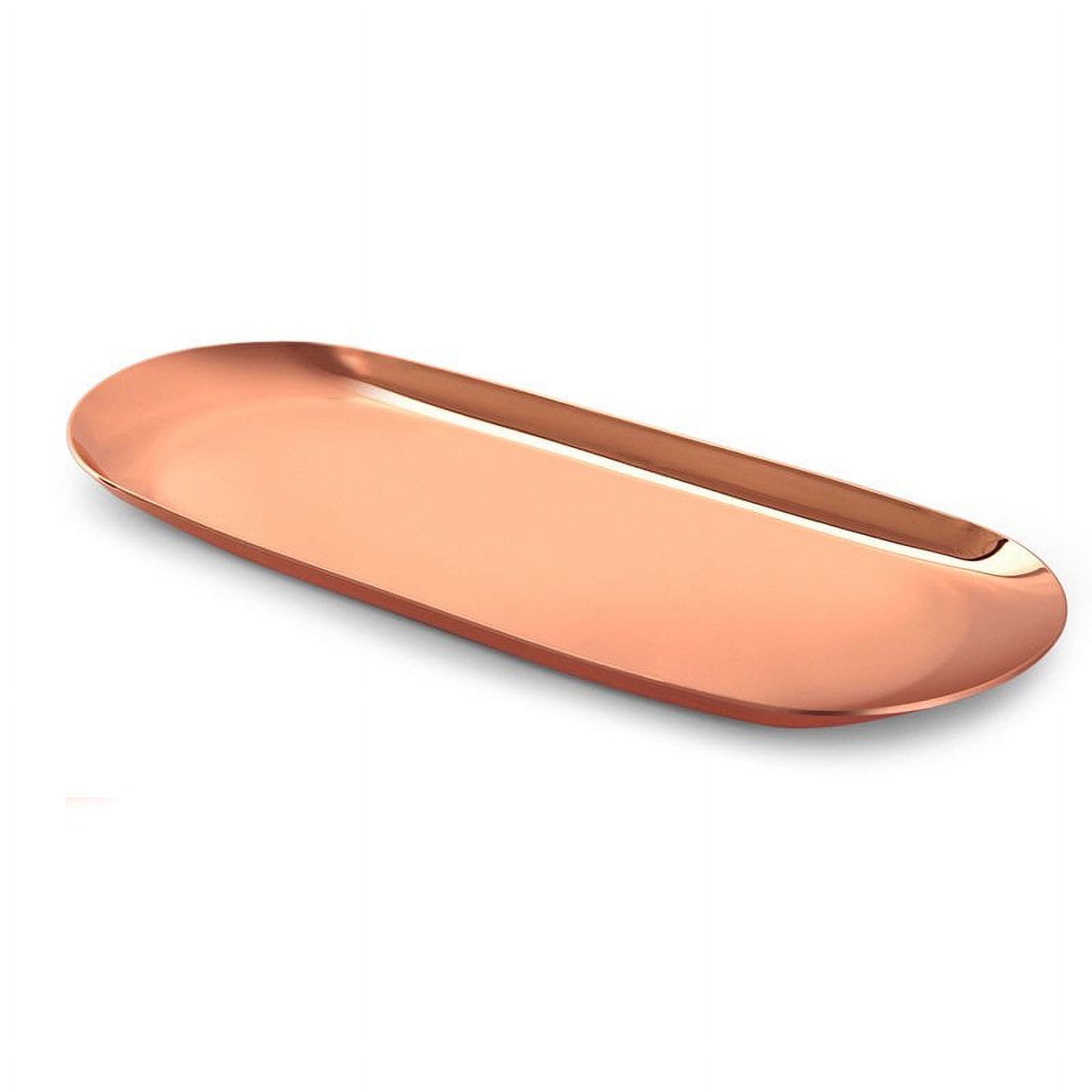 Plateau De Rangement En Acier Inoxydable - 23x9,5 Cm - Idéal Pour Bougies, Thé, Fruits Secs Ou Décoration Intérieure