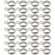 100pcs Stainless Steel Bail Beads Bail Tube Beads Column Spacer Beads with Loop Hanger