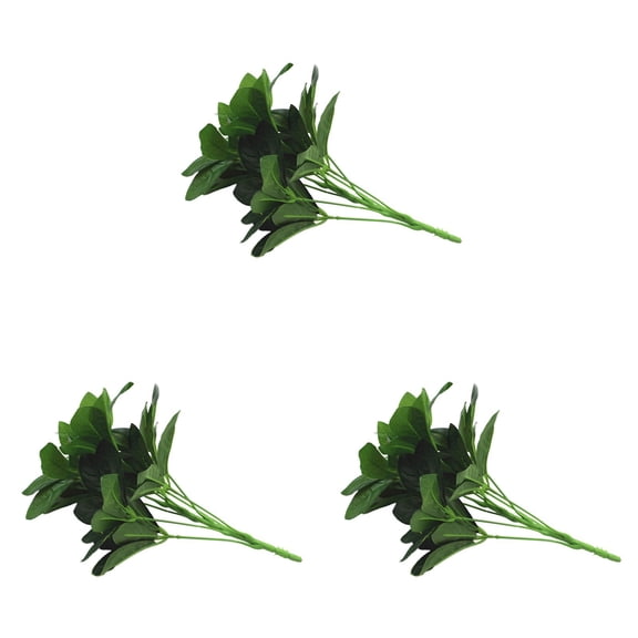 3 PCS 12.6 Inch Artificial Greenery Stems Set with Realistic Leaves, for Vase Filler and Planter Decor, Indoor Outdoor Home Workplace Garden and Wedding Event Decoration