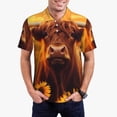thumbnail image 1 of Fotbe Vintage Sunflower Cow A Camiseta Polo de Golf para Hombre con Estampado – Camisa Deportiva Transpirable con Cuello Abotonado-Medium, 1 of 6
