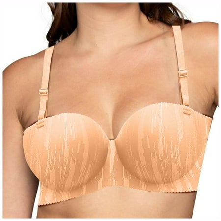 DVKOVI Women s Soft Underwire Lightly Lined T-Shirt Bra Push Up Bra Full Coverage Bra with Adjustable Straps Lightweight Memory Foam Cups