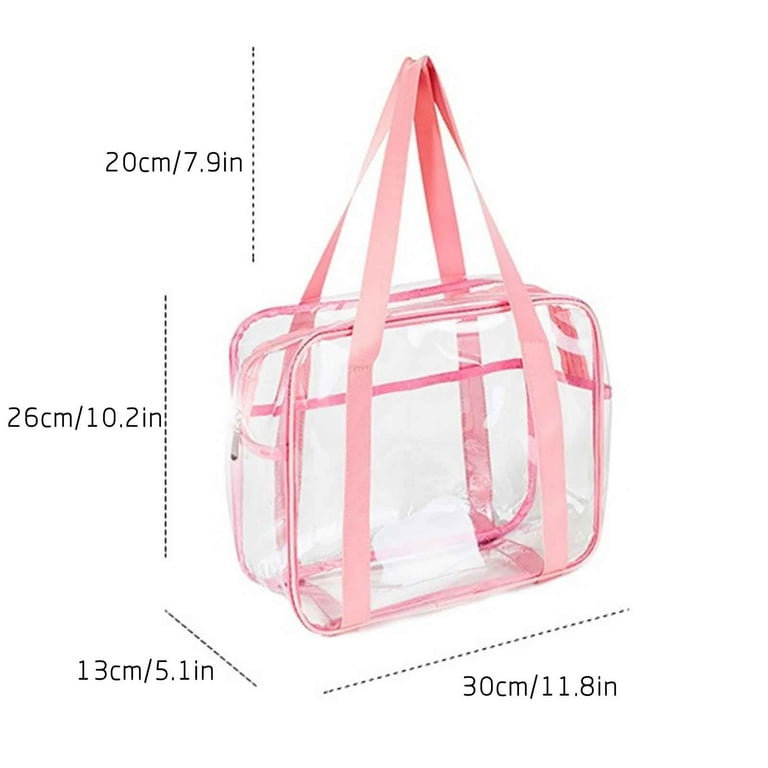 Wovilon Clear Bag for Travel Plastic Clear Tote Bag with Adjustable Strap Transparent See Through Bag Waterproof Stadium Approved