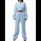 thumbnail image 2 of Conjunto Deportivo para Mujer: Sudadera con Capucha y Cremallera de Larga con Pantalones de Color Liso con Cordones - Conjunto de Dos Piezas Azul XL, 2 of 6
