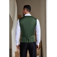 thumbnail image 7 of COOFANDY Men Linen V-Neck Suit Vest Fashion Dress Vest Button up Waistcoat with Pockets, 7 of 7