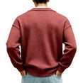 thumbnail image 4 of Dresfit Mens Quarter Zip Sweater Mock Neck Waffle Pullover Winter 2026 Half Zip Lapel Sweatshirt with Pockets Zipper Patchwork Color Block Tops Wine 4XL, 4 of 6