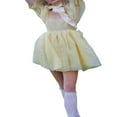thumbnail image 4 of Femmes Bouffantes Tulle Mini Robe Cou Carré Bulle Manches Française Princesse Fée Robe Romantique Ruffle Mesh Robes Courtes, 4 of 9