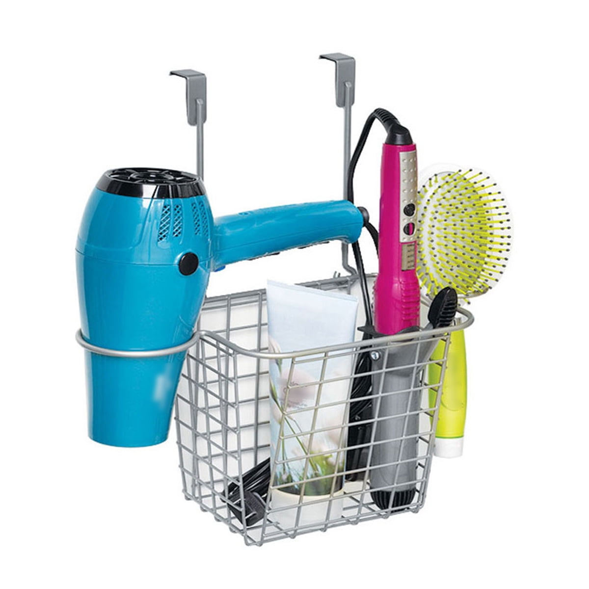 Iron Wall Hair Dryer Holder,Hair Dryer Comb Holder Storage Organizer