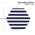 thumbnail image 3 of Fuzoiu Navy Blue And White Stripes Print Leather Coasters Set,Drink Coasters Set of 6,for Tabletop Protection, Durable PVC Coasters,Home Décor and Housewarming Gift,Hexagon, 3 of 7