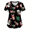 thumbnail image 2 of Blusas de Navidad para mujer, con bolsillos, de manga corta, con cuello en V, estampadas, para lactancia, tallas grandes, S-5XL, para verano, 2 of 5