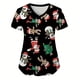 thumbnail image 2 of Blusas de Navidad para mujer, con bolsillos, de manga corta, con cuello en V, estampadas, para lactancia, tallas grandes, S-5XL, para verano, 2 of 5