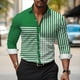 thumbnail image 1 of Camisas de manga larga de estilo empresarial de gran tamaño para hombre camisetas con botones y estampado de rayas ropa de calle ropa informal para hombre ropa con solapa, 1 of 6